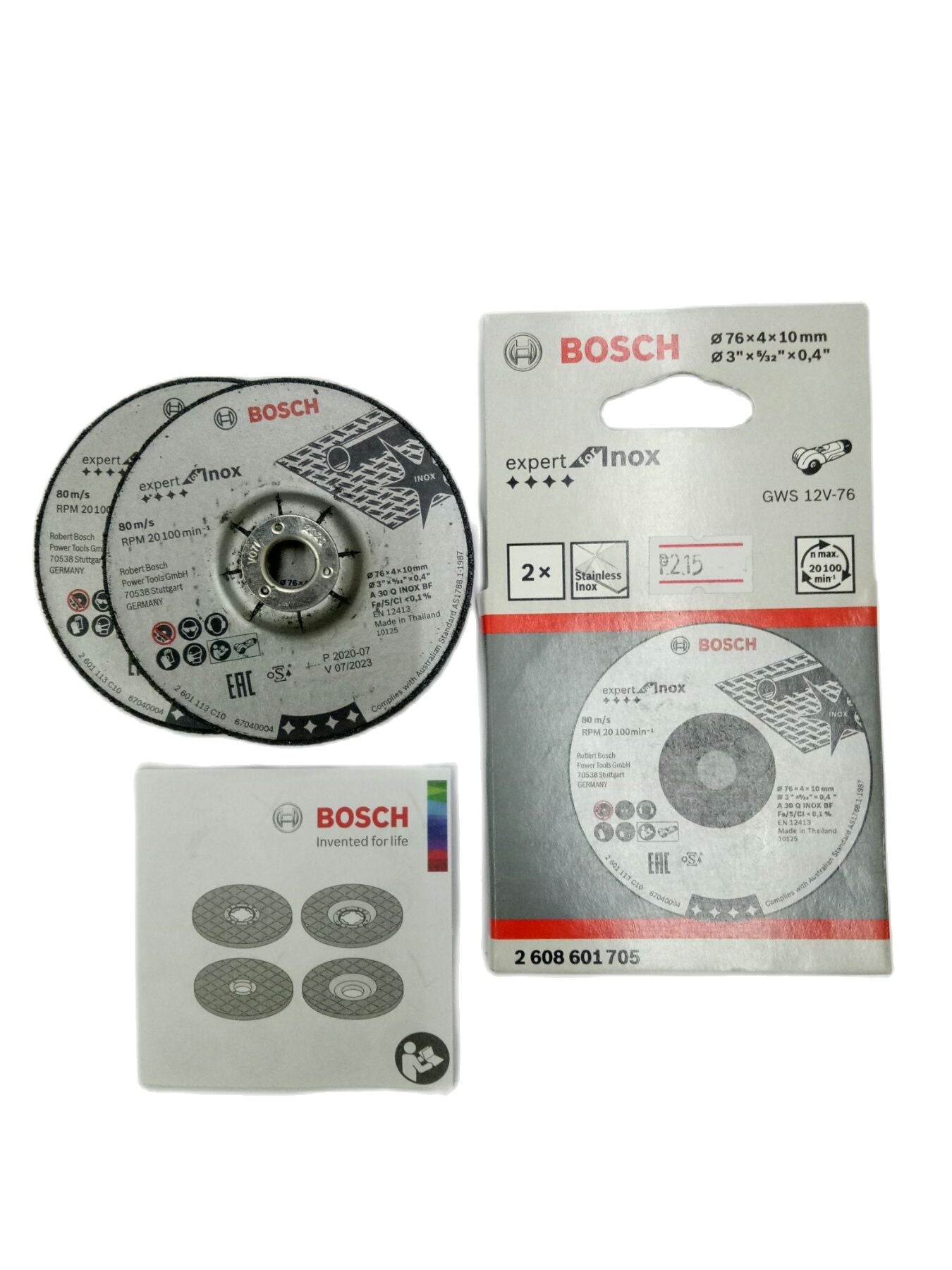 BOSCH 2608601705 INOX (2 pcs) Grinding Discs for GWS 12V-76