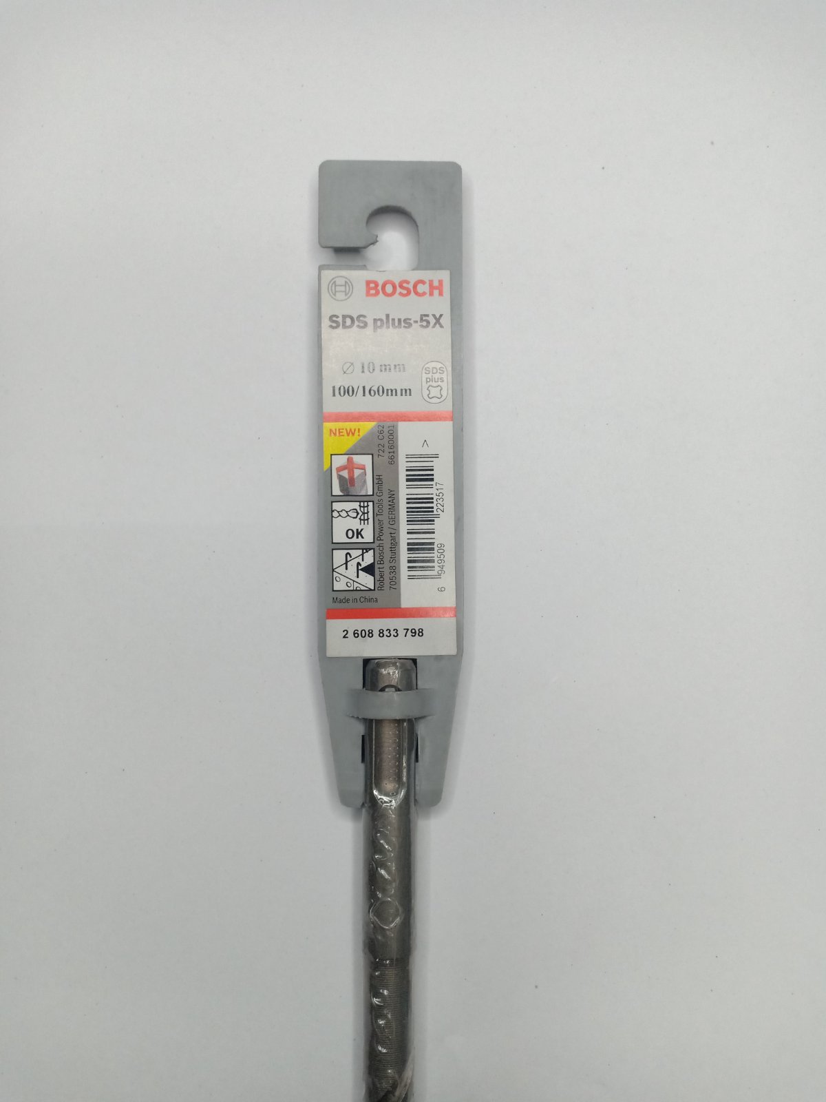 BOSCH 2608833798 SDS-Plus-5X Hammer Drill Bit for Concrete & Masonry 10mm x 100mm