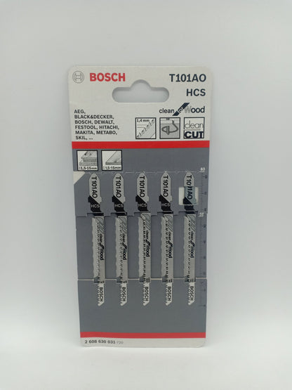 BOSCH 2608630031 T101AO HCS Jigsaw Blade Set  Clean for Wood