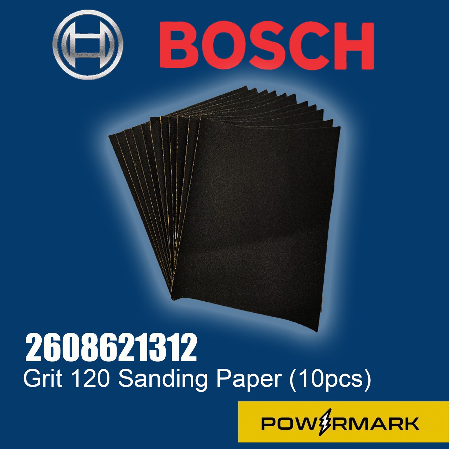 BOSCH 2608621312  Grit 120 Sanding Paper (10pcs)