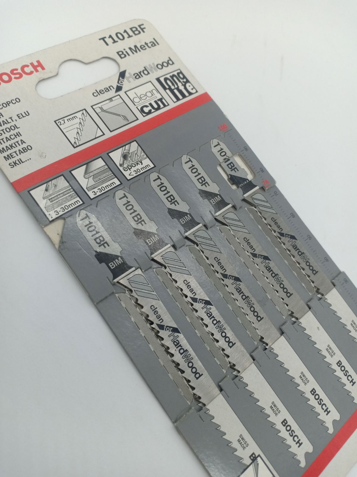 BOSCH 2608634234 T101BF Bi Metal Jigsaw Blade Set Clean for Hard Wood