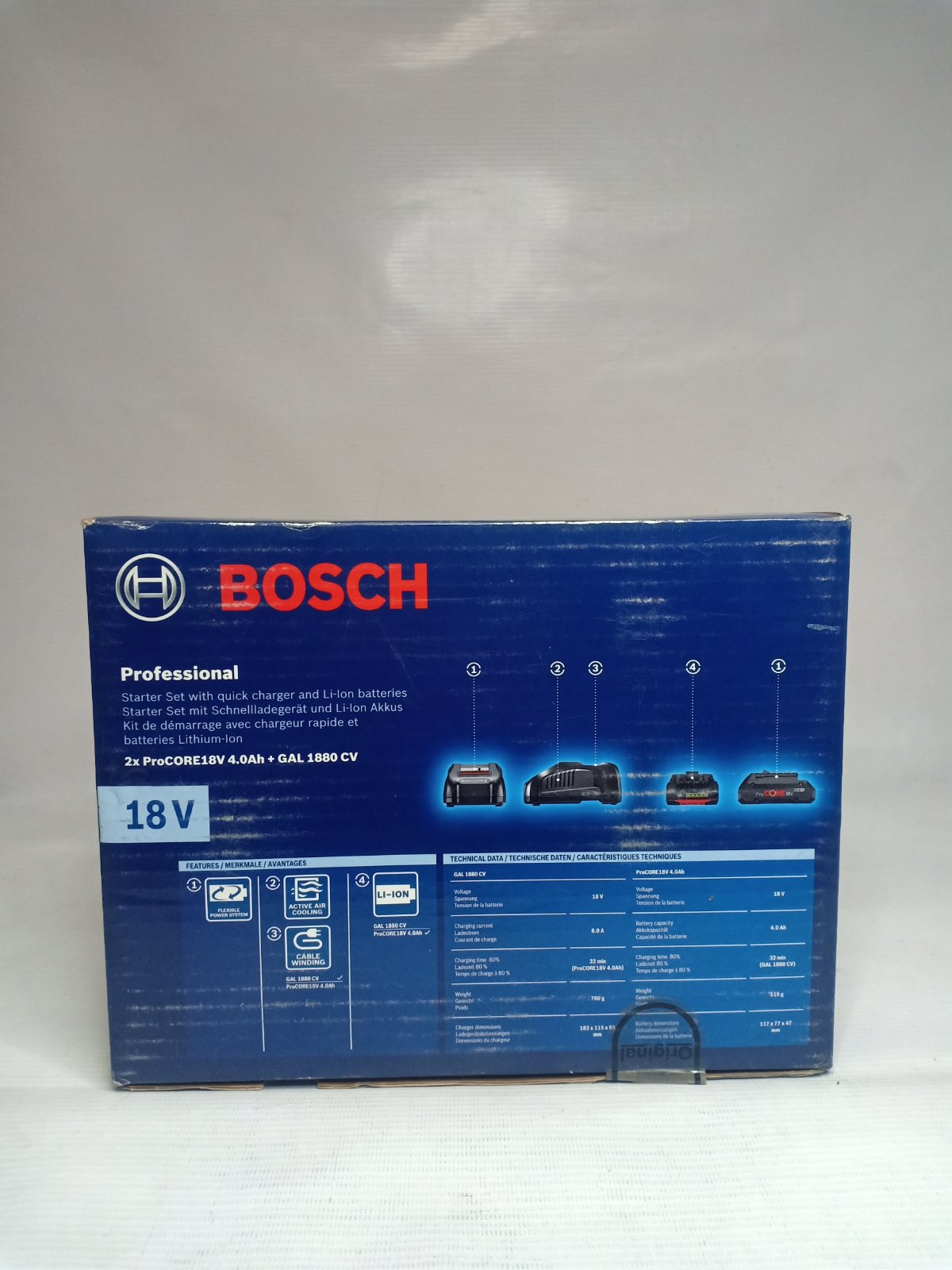 BOSCH 2 x ProCORE 18V 4.0Ah + GAL 1880 CV ProCORE Starter Kit