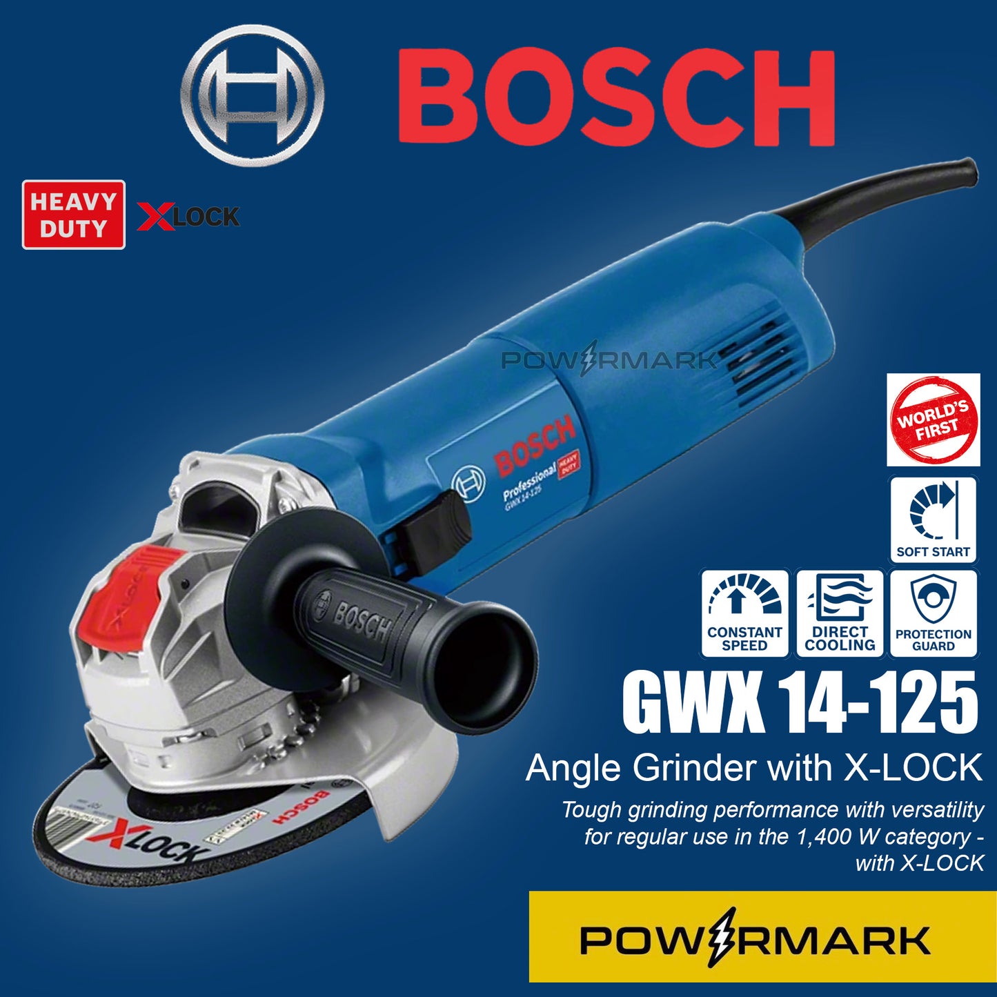 BOSCH GWX 14-125 X-LOCK Angle Grinder