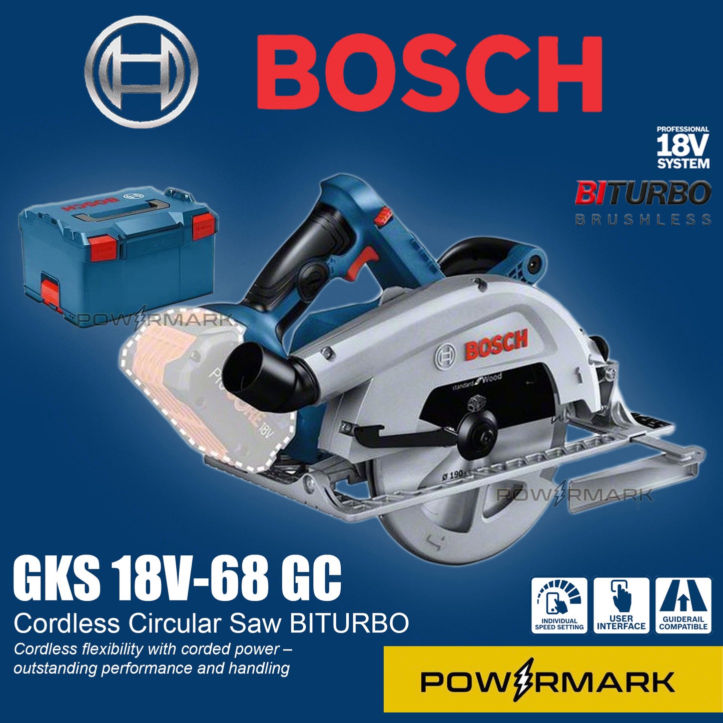 BOSCH GKS 18V-68 GC Professional Cordless Circular Saw Biturbo 18V (Brushless) (Bare Tool)