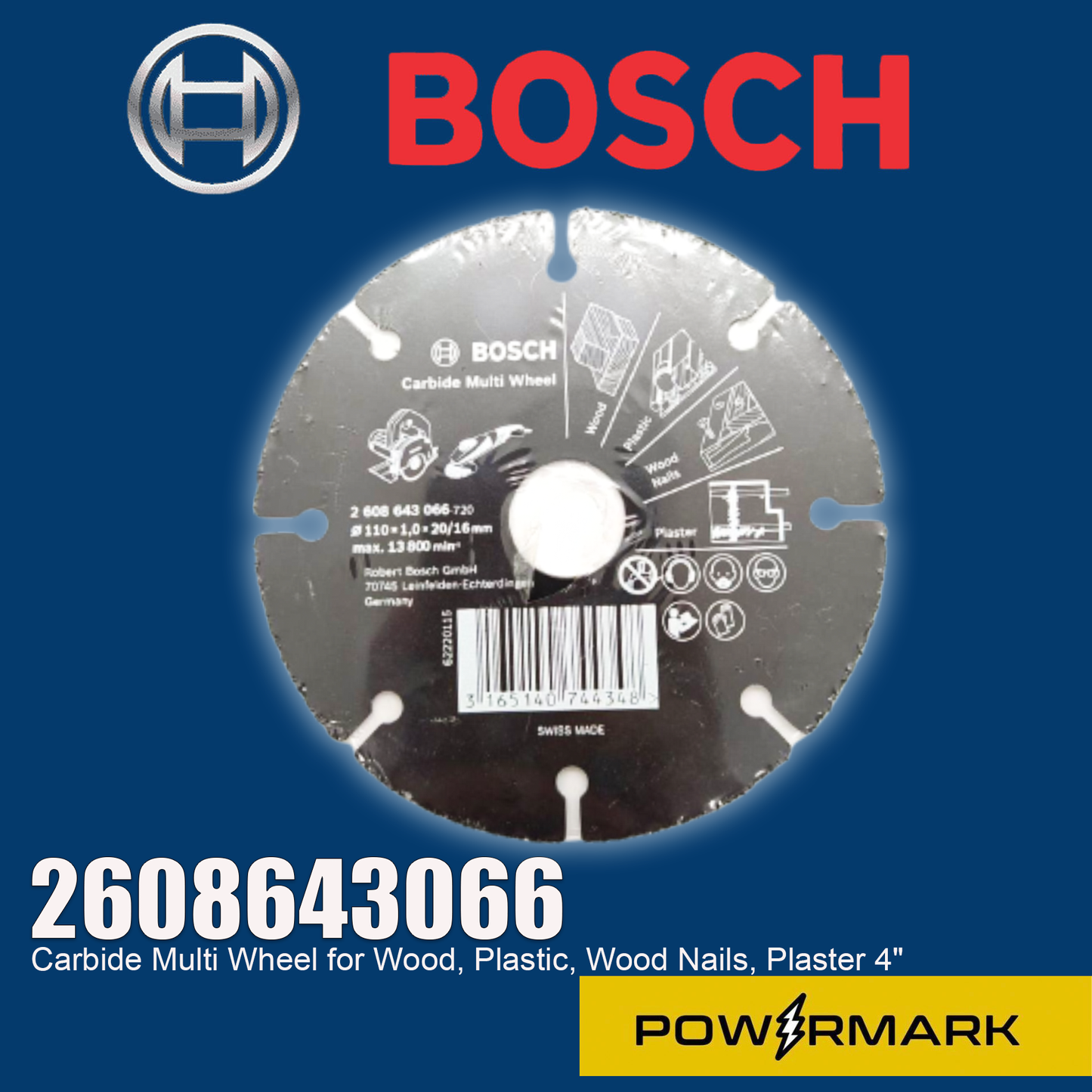 BOSCH 2608643066 Carbide Multi Wheel for Wood, Plastic, Wood Nails, Plaster 4