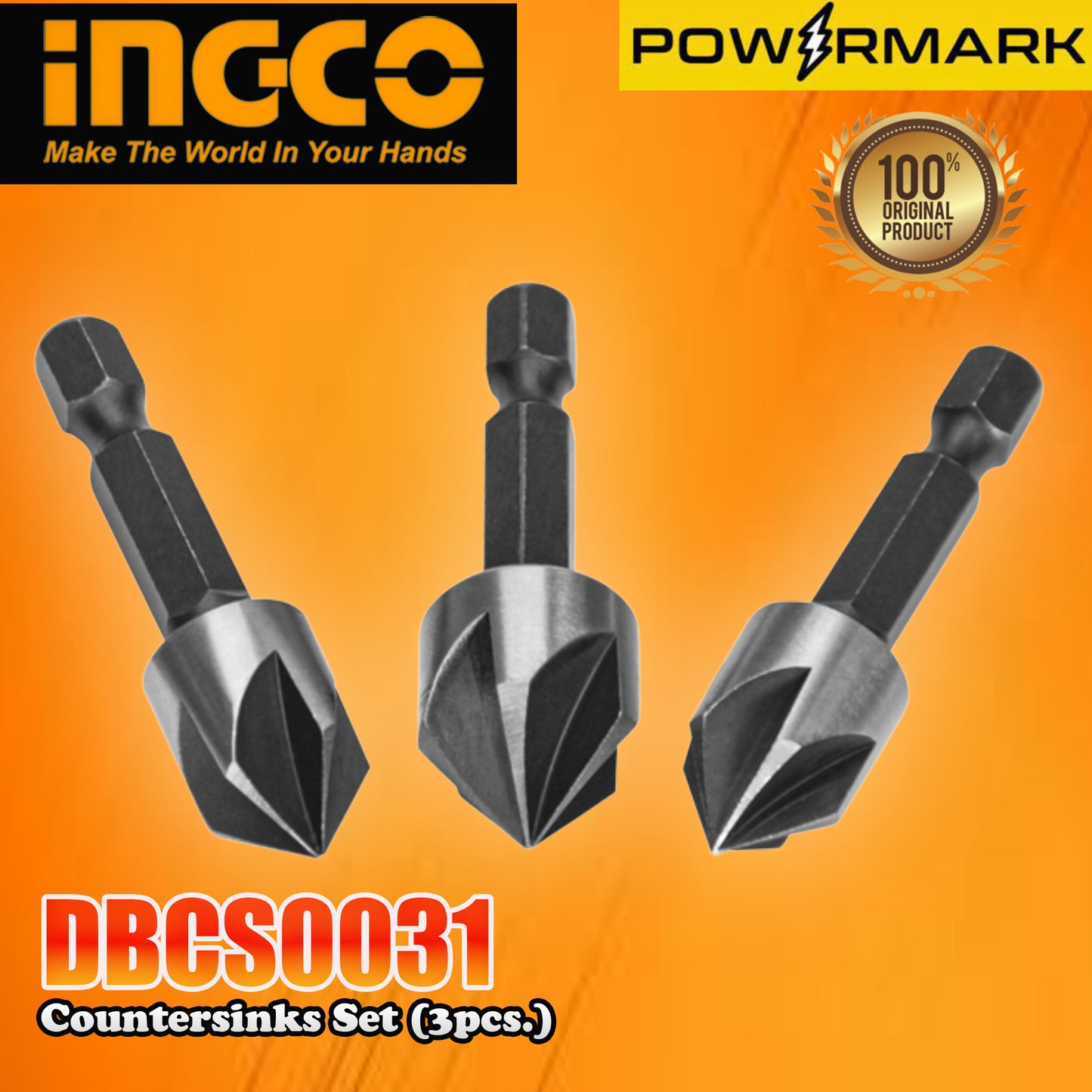 INGCO DBCS0031 Countersinks Set (3pcs.)