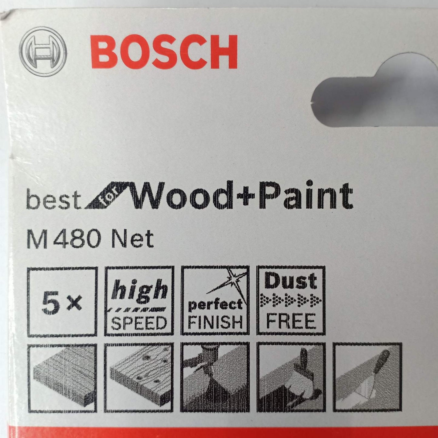 BOSCH 2608621150 P240 Sanding Sheet M480 Best for Wood + Paint 125 mm (5 pcs.)