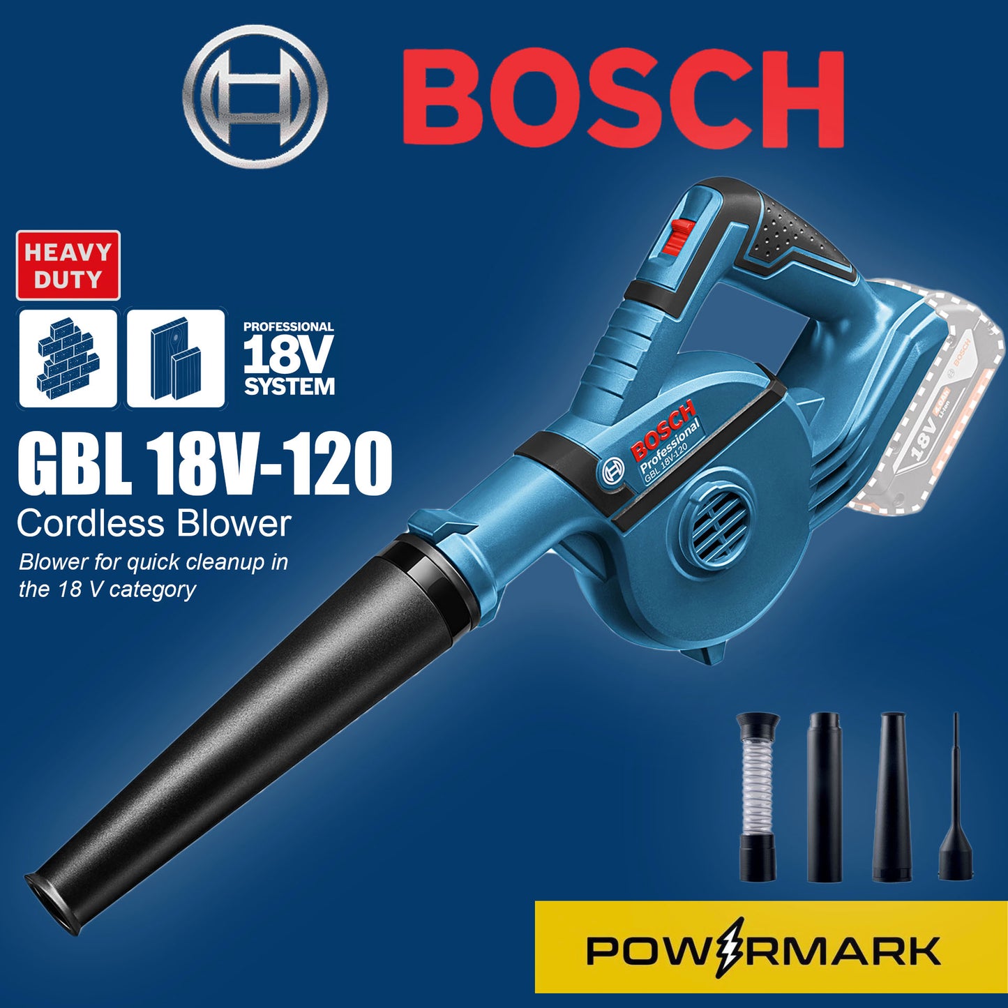 BOSCH GBL 18V-120 Cordless Blower (Bare Tool)