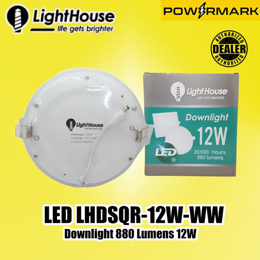 LIGHTHOUSE LED LHDSQR-12W-WW Downlight 880 Lumens 12W