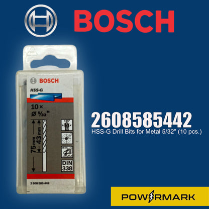 BOSCH 2608585442 HSS-G Drill Bits for Metal 5/32" (10 pcs.)