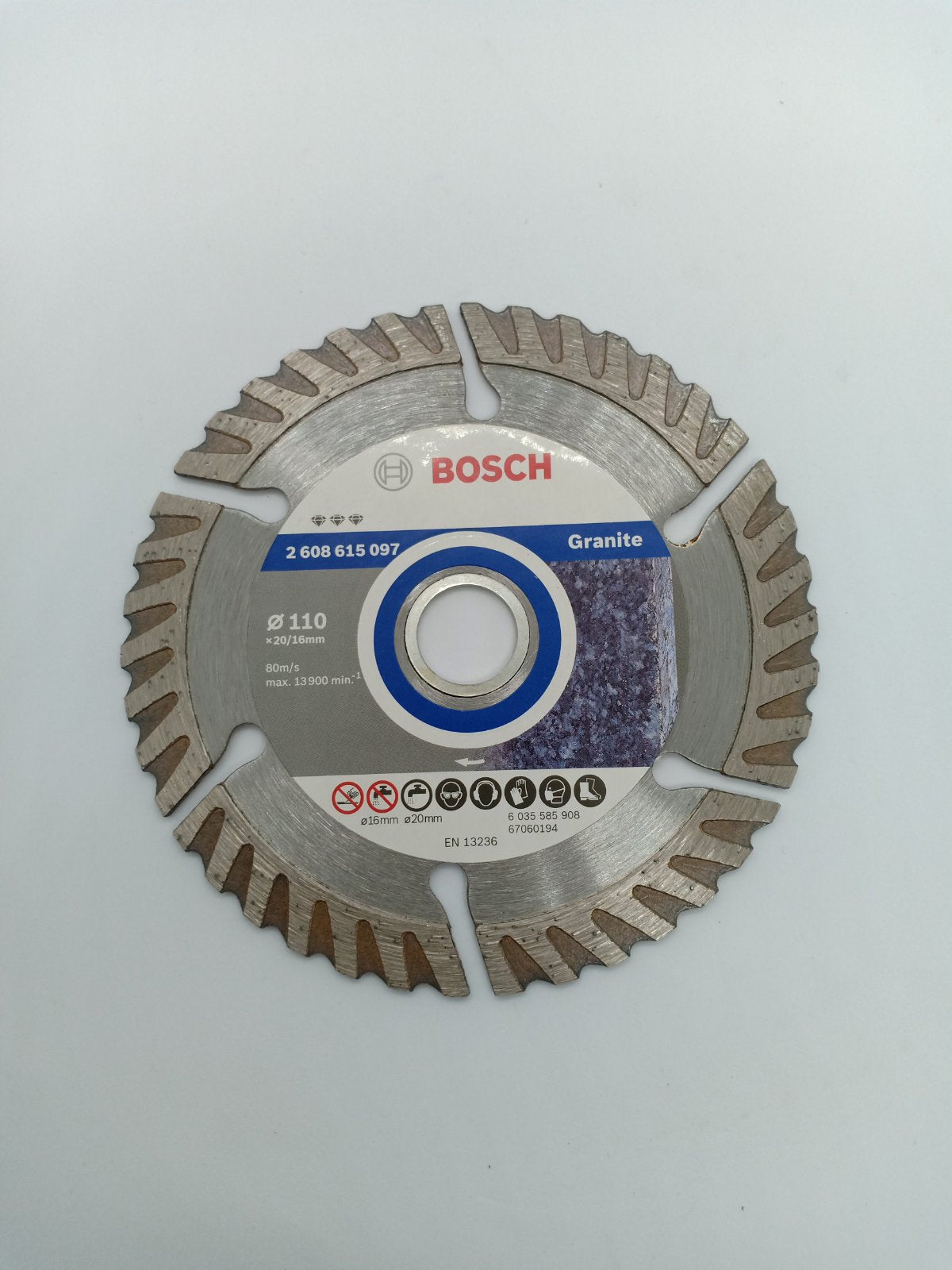 BOSCH 2608615097 Diamond Cutting Blade Best for Granite 110 mm x 20 / 16 mm