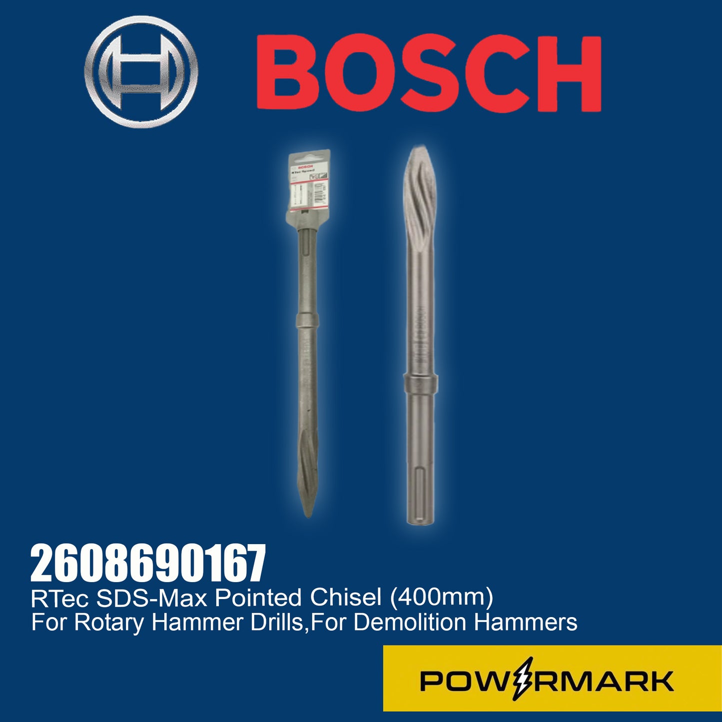 BOSCH 2608690167 RTec SDS-Max Pointed Chisel (400mm)