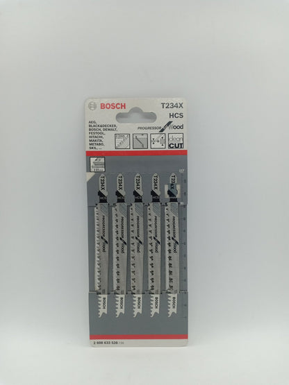 BOSCH 2608633528 T234X HCS Jigsaw Blade Set Progressor for Wood