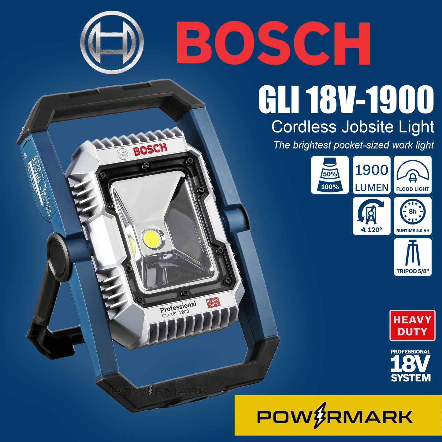 BOSCH GLI 18V-1900 Cordless Torch (Solo Tool) – Powermark