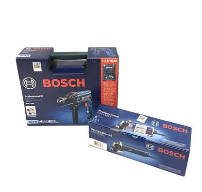 [BUNDLE] BOSCH GSB 13 RE Impact Drill With Hand Tools and Accessories + BOSCH GWS 6-100 S Angle Grinder