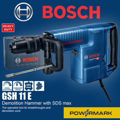 BOSCH GSH 11 E Demolition Hammer with SDS-max including Carrying Case