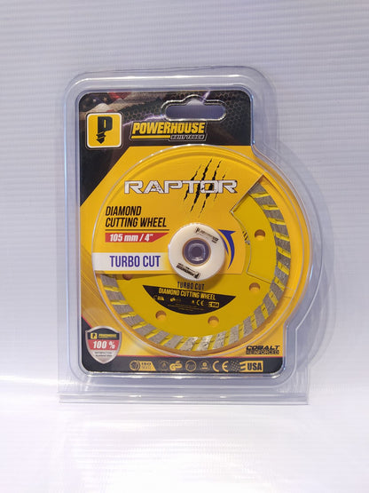 POWERHOUSE Raptor Diamond Cutting Wheel 105mm (Turbo Cut)