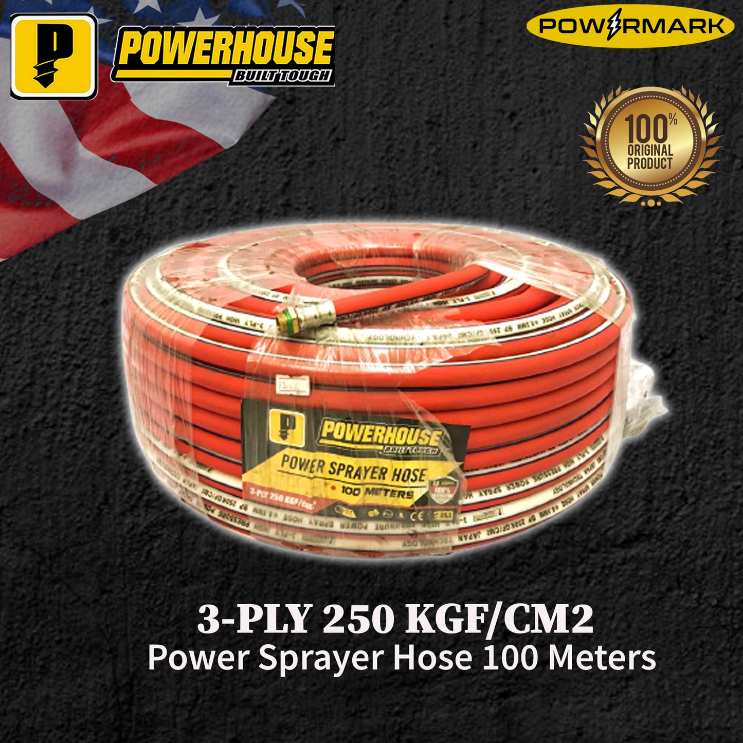 POWERHOUSE 3-PLY 250 KGF/CM2 Power Sprayer Hose 100 Meters