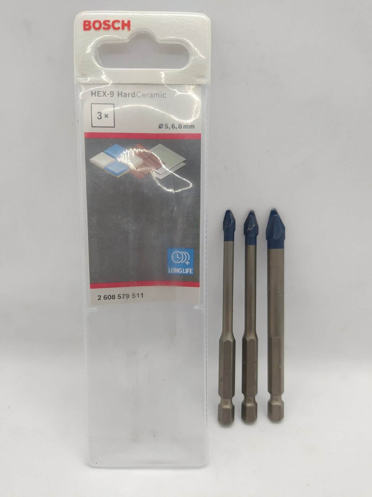 BOSCH 2608579511 Set Hex-9 Hard Ceramic Drill Bit 5mm, 6mm, 8mm (3pcs.