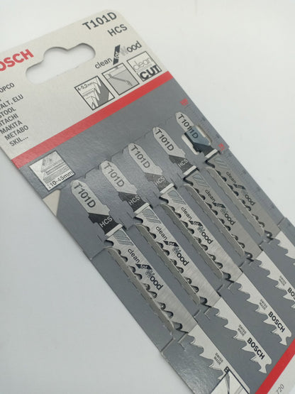 BOSCH 2608630032 T101D HCS Jigsaw Blade Set Clean for Wood