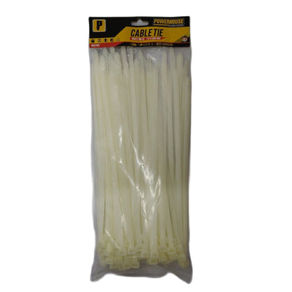 POWERHOUSE White No.12 Cable Tie 300mm (100pcs)