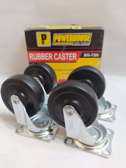 POWERHOUSE SG-75N Rubber Caster Set (3 inch)