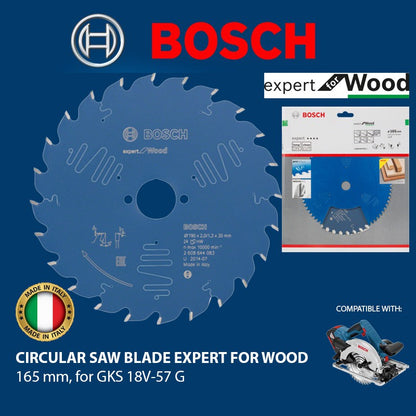 BOSCH 2608644024 Expert for Wood Circular Saw Blade, 165 mm 48T