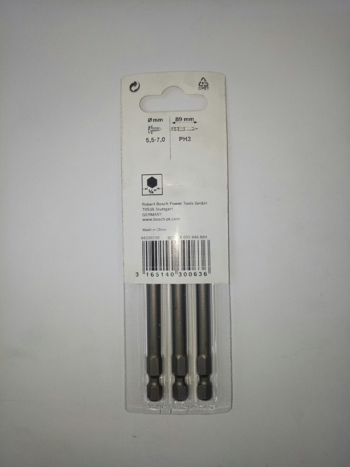 BOSCH 2607001537 Screwdriver Bit PH3 (89mm) x 3