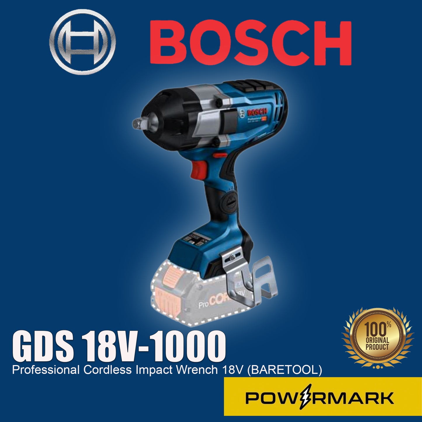 BOSCH GDS 18V-1000 Professional Cordless Impact Wrench 18V (BARETOOL)