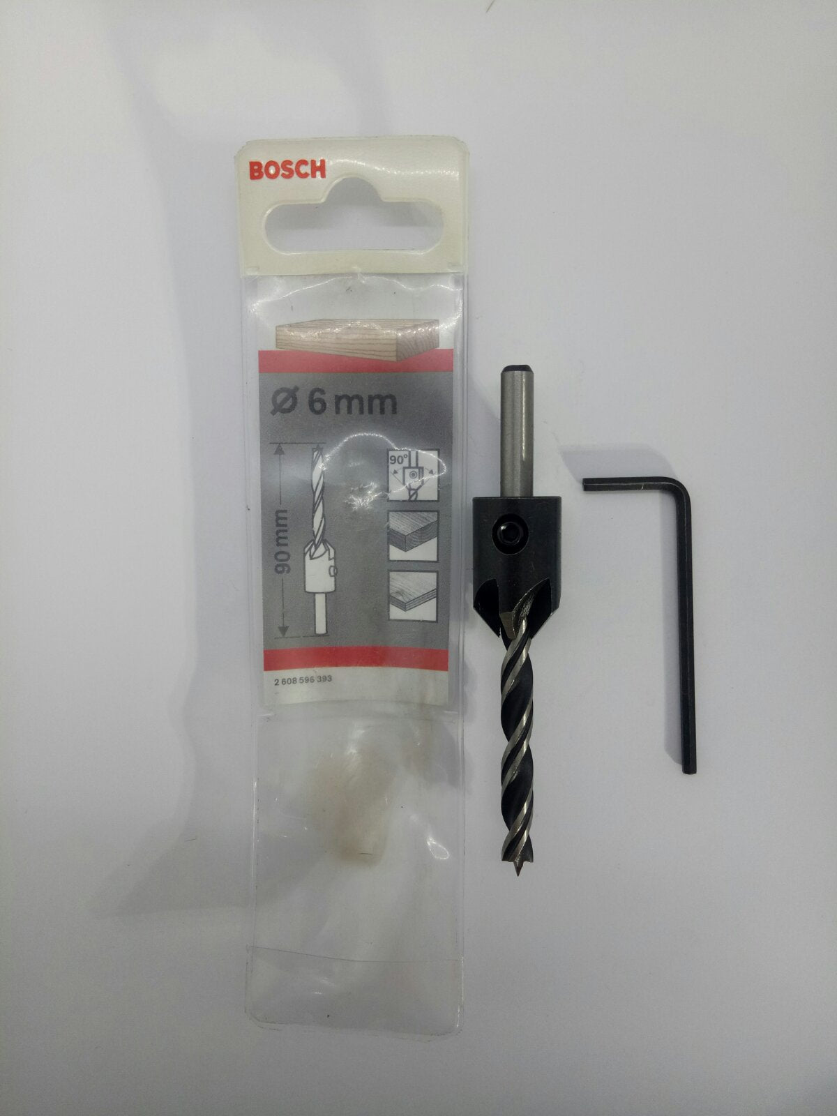 BOSCH 2608596393 Wood Drill Bit with Countersink 6mm