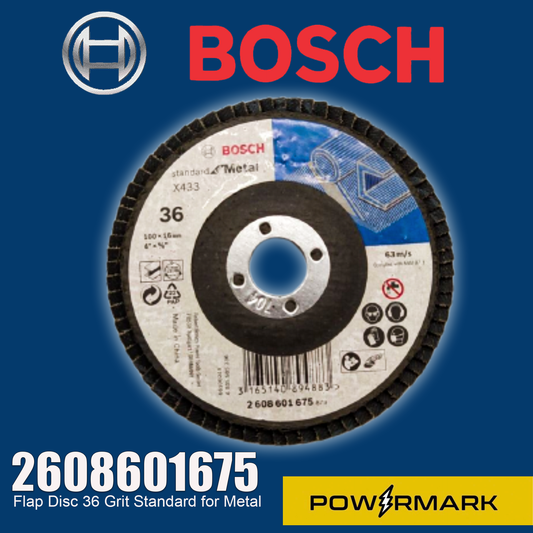 BOSCH 2608601675 Flap Disc 36 Grit Standard for Metal