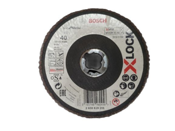 BOSCH 2608619201 X-LOCK X751 Best for Metal Flap Disc (Grit 40)