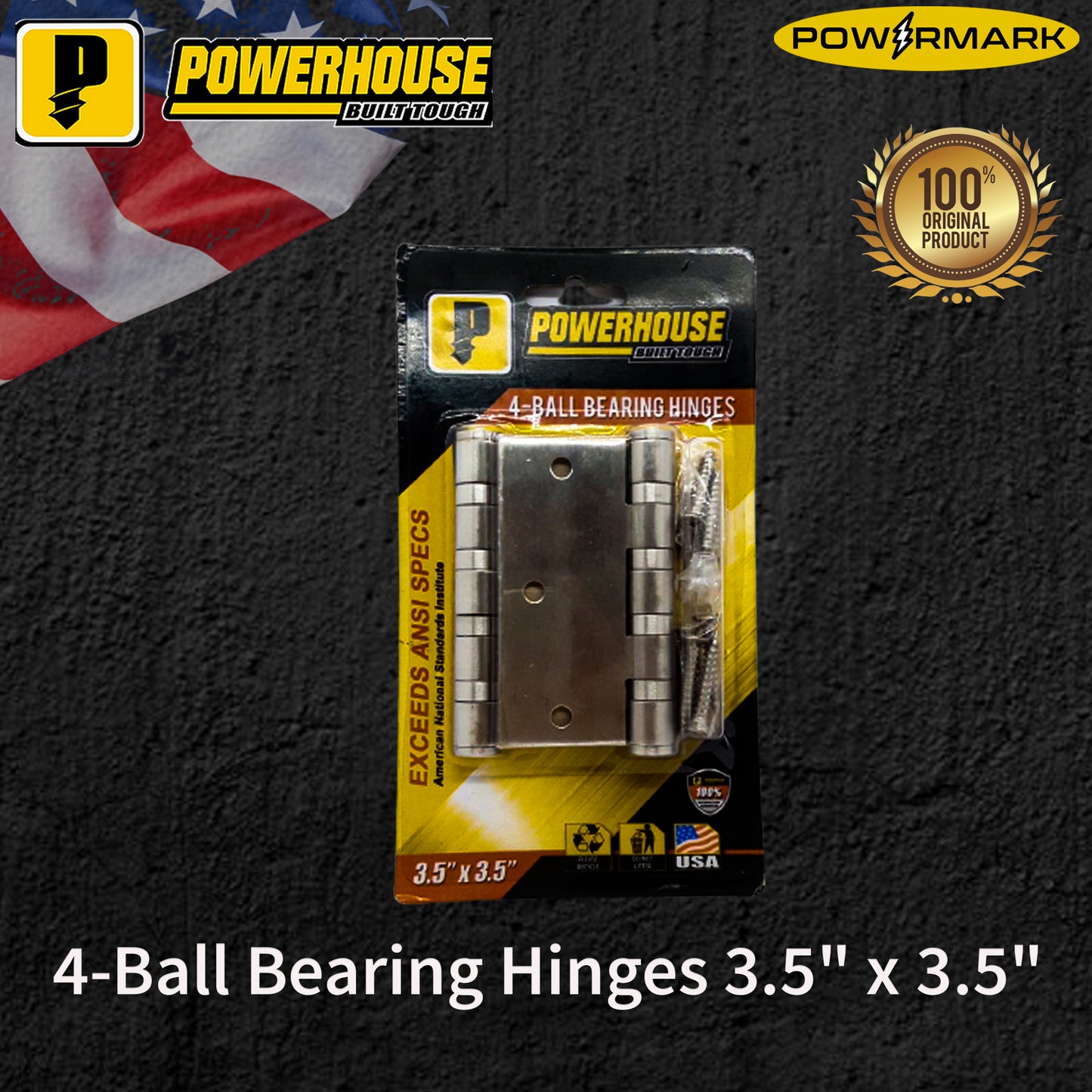 POWERHOUSE 4-Ball Bearing Hinges 3.5" x 3.5