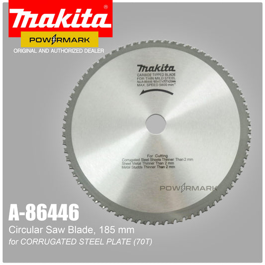 MAKITA A-86446 Circular Saw Blade 185mm x 20mm for Corrugated Steel Plate (70T)