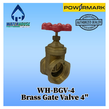 WATERHOUSE WH-BGV-4 Brass Gate Valve 4"