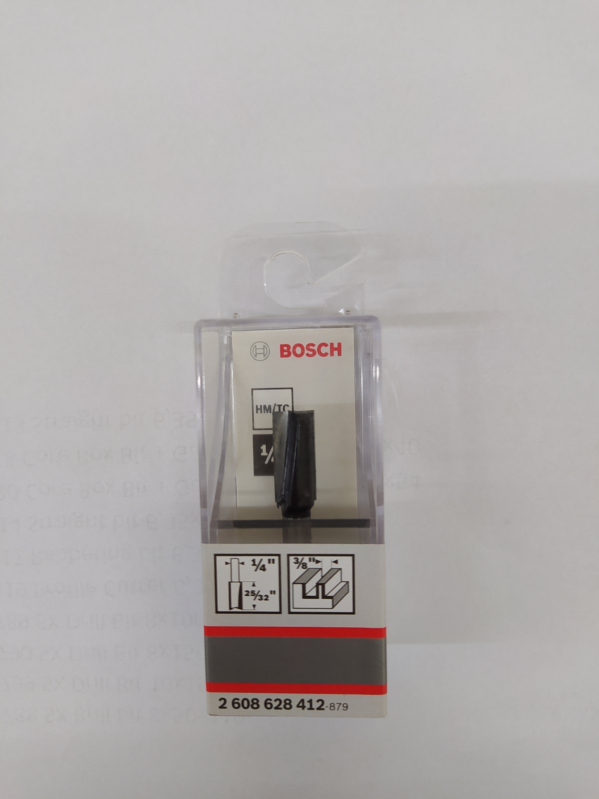 BOSCH 2608628412 Straight Router Bit 1/4"