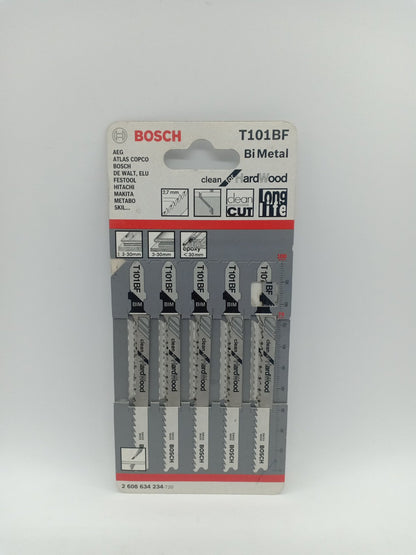 BOSCH 2608634234 T101BF Bi Metal Jigsaw Blade Set Clean for Hard Wood