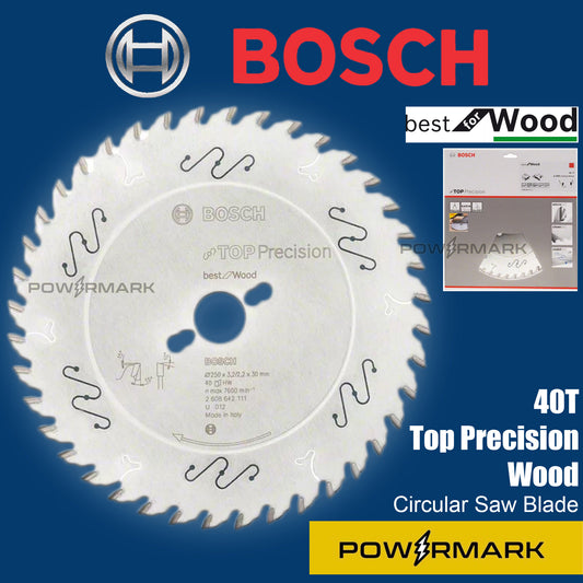 BOSCH 2608642111 Top Precision Best for Wood Circular Saw Blade 10" X 40T