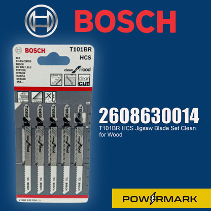 BOSCH 2608630014 T101BR HCS Jigsaw Blade Set Clean for Wood